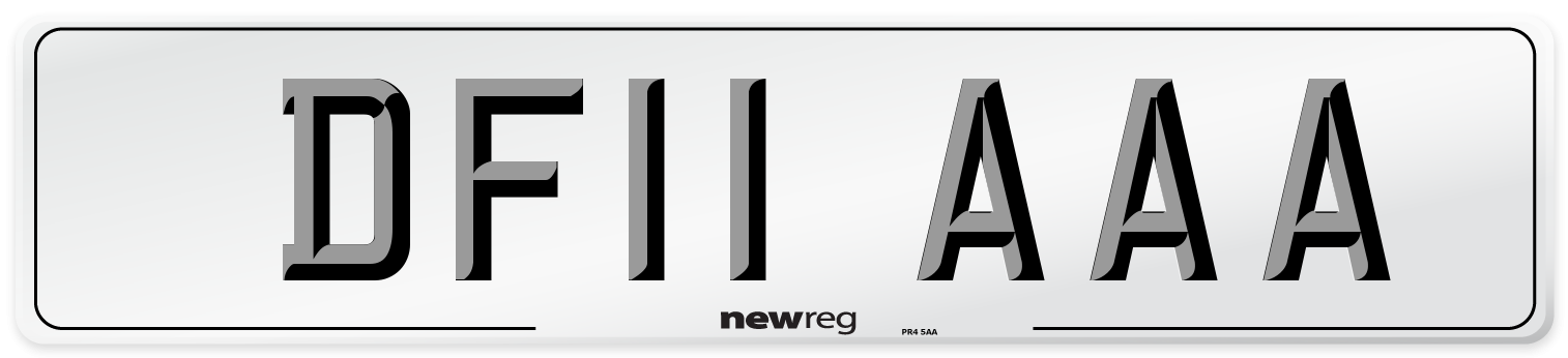 DF11 AAA Number Plate from New Reg